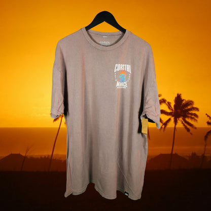 Coastal Menace mineral wash vintage zinc t-shirt with small Hot Breaker graphic printed on the left chest

